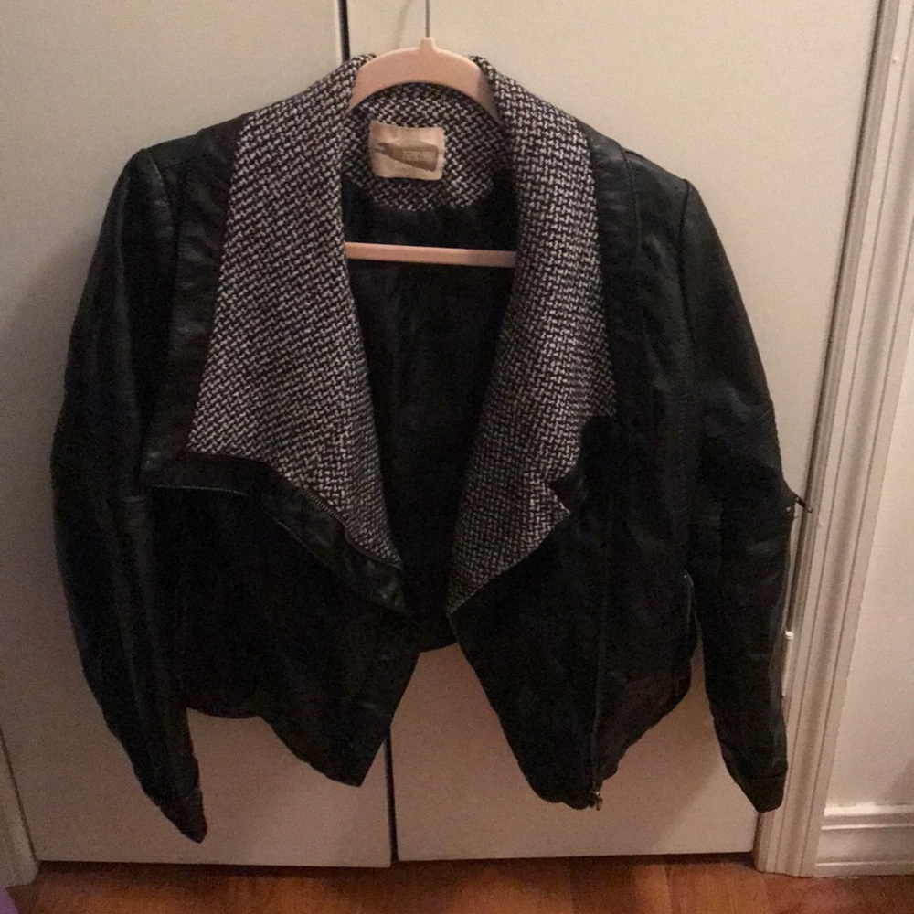 Black Faux Leather Jacket Size Small